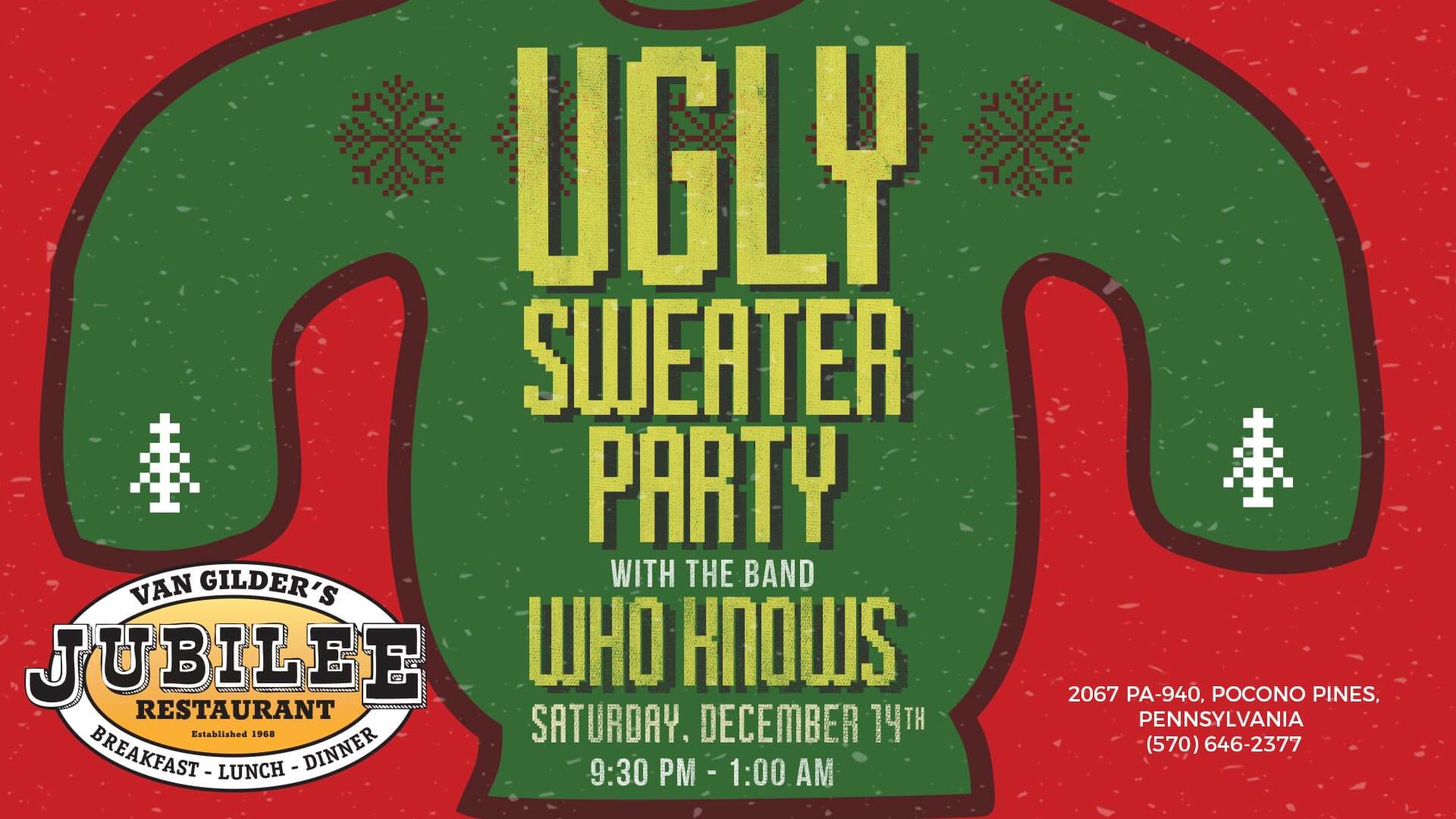 Ugly Sweater Party with the Who Knows Band